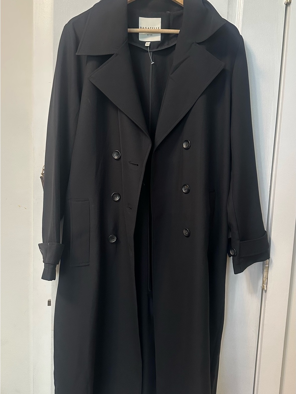bagatelle Black Double-Breasted Trench Coat